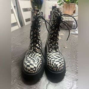 Checkered boots